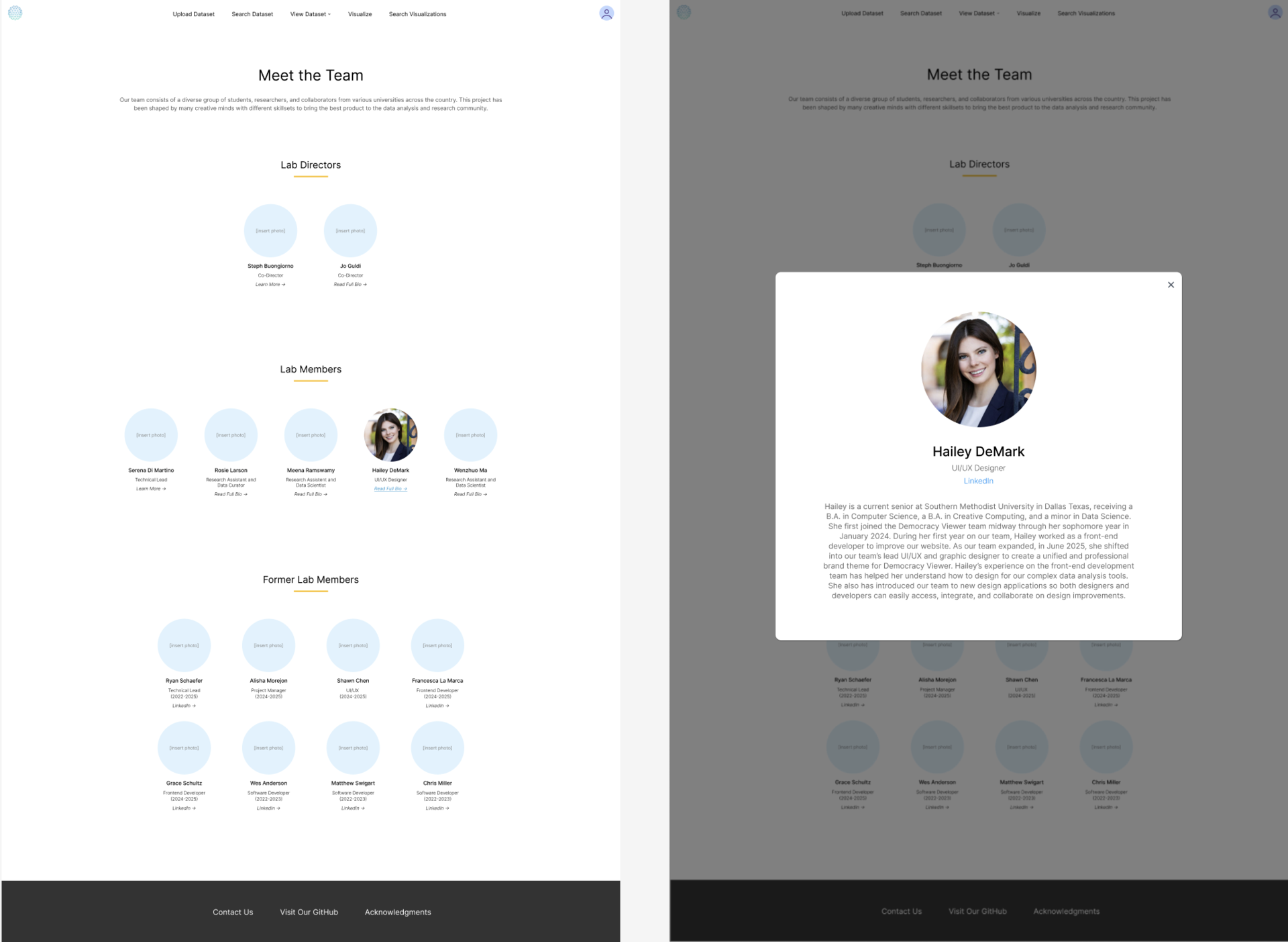 Acknowledgments & Team Page