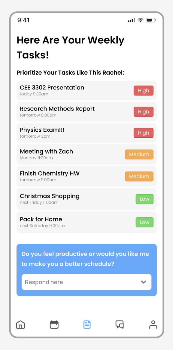 Weekly Tasks